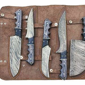 Handmade damascus steel chef set 5 pcs 17455